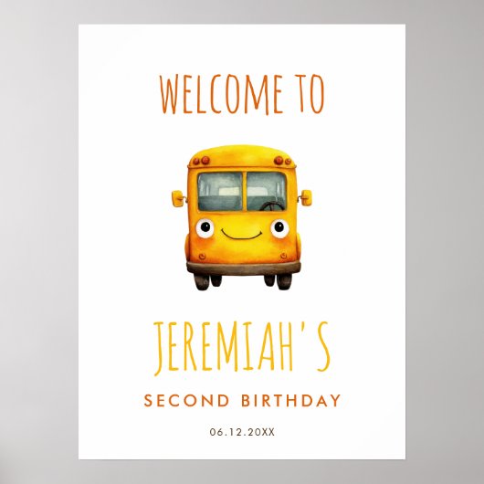 Verjaardagsfeest-welkomstposter voor schoolbus poster (Voorkant)