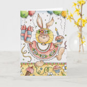 Verjaardagsfeest - Wenskaart Kaart (Gele Bloem)