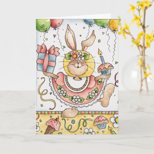 Verjaardagsfeest - Wenskaart Kaart (Gele Bloem)