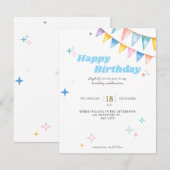 verjaardagsfeest Wenskaart voor meisjes Notitiekaartje (Voorkant / Achterkant)