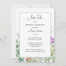 Verjaardagsfeest Wilde Bloemen Tante Oom  Kaart
