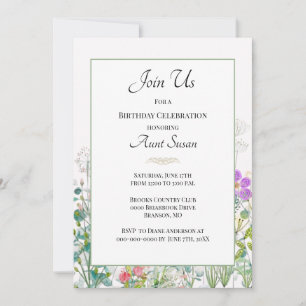 Verjaardagsfeest Wilde Bloemen Tante Oom Kaart