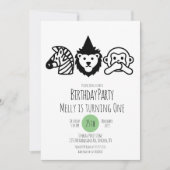 Verjaardagsfeest Wilde Dieren Feest Kaart (Voorkant)