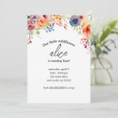 Verjaardagsfeest Wildflower Bewerkbare Sjabloon Kaart (Staand voorkant)