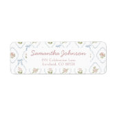 Verjaardagsfeest Wildflower Retouradres Etiket (Voorkant)