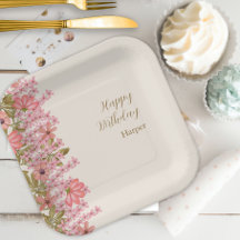 Verjaardagsfeest Wildflower Roze Bloemen Schattig