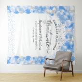 Verjaardagsfeest Witte Blauwe Ballonnen Slinger Wandkleed (In Situ (horizontaal))