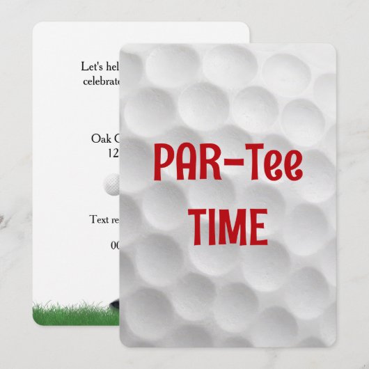 Verjaardagsfeest Witte Golfbal Gestippeld Ontwerp Kaart (Voorkant / Achterkant)