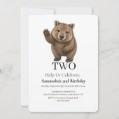 Verjaardagsfeest Wombat Kaart (Voorkant)