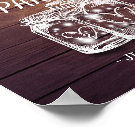 Verjaardagsfeest Wooden Mason Jar Lichten Welkom Poster (Hoek)