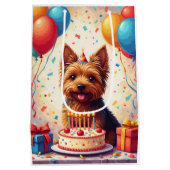 Verjaardagsfeest Yorkshire Terrier Medium Cadeauzakje (Achterkant)