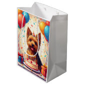 Verjaardagsfeest Yorkshire Terrier Medium Cadeauzakje (Achterkant Gekanteld)