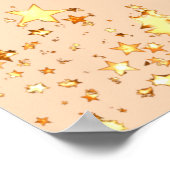 Verjaardagsfeest zachte perzik gouden sterren welk poster (Hoek)