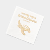 Verjaardagsfeest Zeeschildpad #7 Naam Datum Folie Servetten (Links)