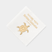 Verjaardagsfeest Zeeschildpad Feest #2 Naam Datum Folie Servetten (Rechts)