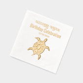 Verjaardagsfeest Zeeschildpad Viering #2 Naam Datu Folie Servetten (Links)