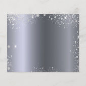 Verjaardagsfeest zilver blauw budget save the date flyer (Achterkant)