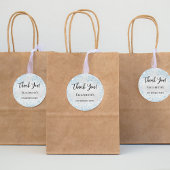 Verjaardagsfeest zilveren blauwe glitter dank u ronde sticker