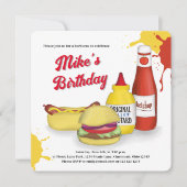 Verjaardagsfeest Zomer BBQ Custom Kaart (Voorkant)