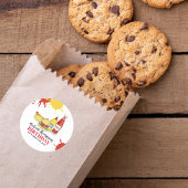 Verjaardagsfeest Zomer BBQ Custom Ronde Sticker