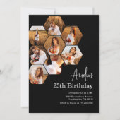 Verjaardagsfeest Zwart Wit Fotocollage Kaart (Voorkant)