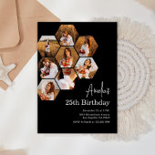 Verjaardagsfeest Zwart Wit Fotocollage Kaart