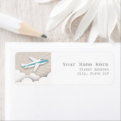 Verjaardagsfeestadreslabel van het vliegtuig - Bla Etiket (Insitu)