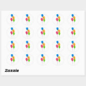 Verjaardagsfeestballon set ronde sticker (Vel)