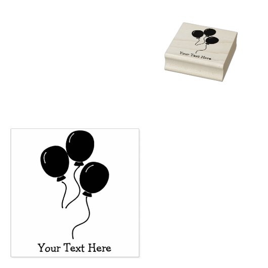 Verjaardagsfeestballonnen aangepaste tekst rubberstempel (Gestempeld)