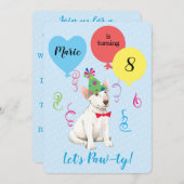 Verjaardagsfeestballonnen Bull Terrier Kaart (Voorkant / Achterkant)