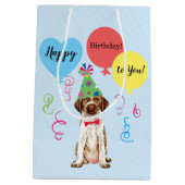 Verjaardagsfeestballonnen Duitse draadstoel aanwij Medium Cadeauzakje (Achterkant)