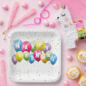 Verjaardagsfeestballonnen en Confetti Papieren Bordje (Feest)