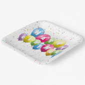 Verjaardagsfeestballonnen en Confetti Papieren Bordje (Gebogen)