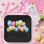 Verjaardagsfeestballonnen en Confetti Papieren Bordje (Feest)