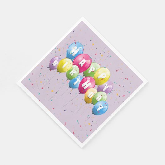 Verjaardagsfeestballonnen en Confetti Servet (Hoek)