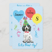 Verjaardagsfeestballonnen Engelse Cocker Spaniel Kaart (Voorkant / Achterkant)