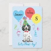 Verjaardagsfeestballonnen Engelse Cocker Spaniel Kaart (Voorkant)