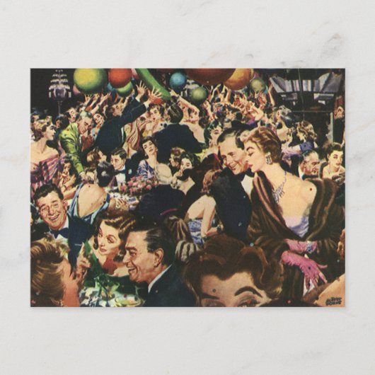 Verjaardagsfeestballonnen in vintage stijl, Hollyw Briefkaart (Voorkant)