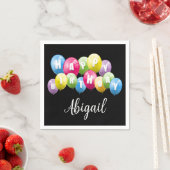 Verjaardagsfeestballonnen met naam servet (Insitu)