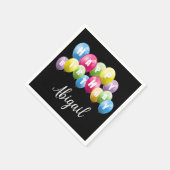 Verjaardagsfeestballonnen met naam servet (Hoek)