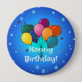 Verjaardagsfeestballonnen, Ronde Button 4,0 Cm (Voorkant)