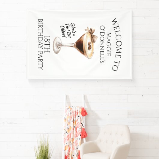 Verjaardagsfeestbanner 18e Espresso Martini Spandoek (Insitu)