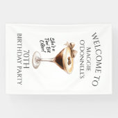 Verjaardagsfeestbanner 70ste Espresso Martini Spandoek (Horizontaal)
