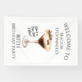 Verjaardagsfeestbanner 80ste Espresso Martini Spandoek (Horizontaal)