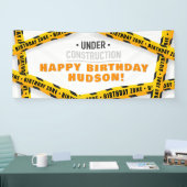 Verjaardagsfeestbanner voor bouw - Gele dumper  Spandoek (Beurs)