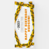 Verjaardagsfeestbanner voor bouw - Gele dumper  Spandoek (Verticaal)