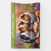 Verjaardagsfeestbanner voor cavia's spandoek (Verticaal)