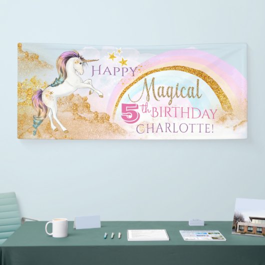 Verjaardagsfeestbanners van Unicorn Spandoek (Beurs)