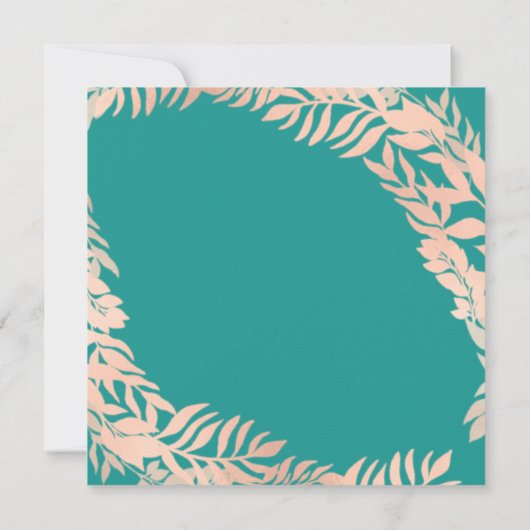 Verjaardagsfeestblaadjes Krans Munt Blauwgroen Roo Kaart (Achterkant)