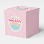 Verjaardagsfeestbox, Roze Regenboog Bedankdoosjes (Voorkant Zijde)